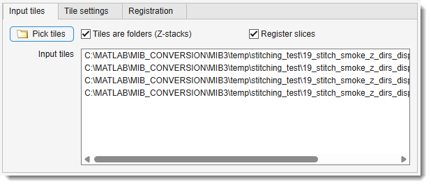 Input tiles tab