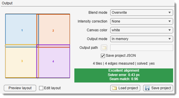 Output panel