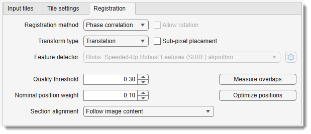 Registration tab
